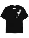 Mm6 Maison Margiela Numbers-motif T-shirt In 黑色