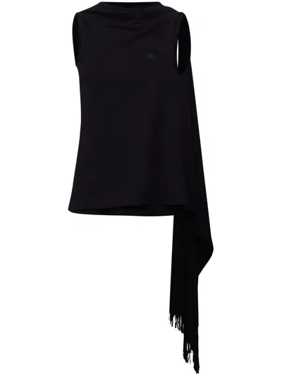 Mm6 Maison Margiela Numbers-motif Tank Top In Black