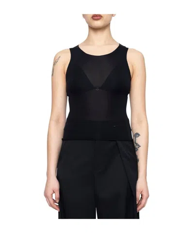 Mm6 Maison Margiela Numbers-motif Tank Top In Black