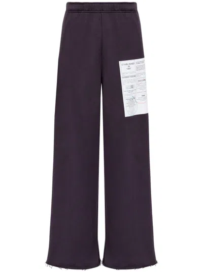 Mm6 Maison Margiela Black Printed-logo Sweatpants In Multicolor