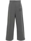 Mm6 Maison Margiela Numeric Printed Wide Leg Track Pants In Grey
