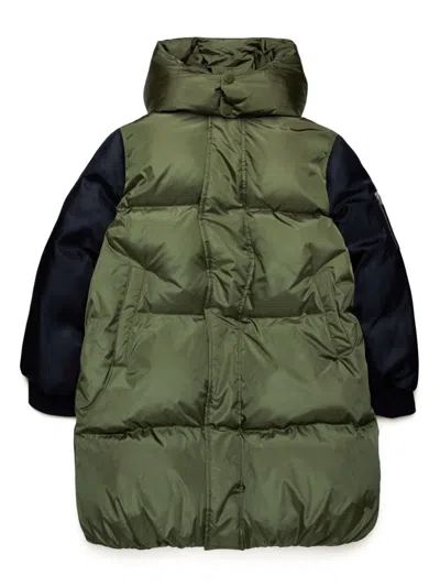 Mm6 Maison Margiela Kids' Numbers-motif Two-tone Jacket In Green