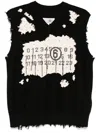 Mm6 Maison Margiela Numbers-motif Vest In Black