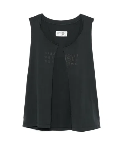 MM6 MAISON MARGIELA MM6 MAISON MARGIELA NUMBERS-MOTIF STRAIGHT HEM VEST