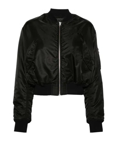 MM6 MAISON MARGIELA MM6 MAISON MARGIELA LOGO EMBROIDERED ZIPPED BOMBER JACKET