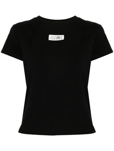 Mm6 Maison Margiela Mm6 By Maison Margiela Numeric Cotton Jersey T-shirt In Black
