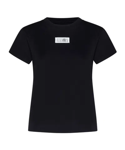 Mm6 Maison Margiela Mm6 By Maison Margiela Numeric Cotton Jersey T-shirt In Black