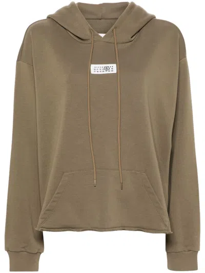 Mm6 Maison Margiela Khaki Logo Flag Hoodie In Green