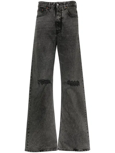 Mm6 Maison Margiela Numbers-patch Straight Jeans In Black
