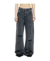 Mm6 Maison Margiela Distressed Cotton Jeans For Women In Black