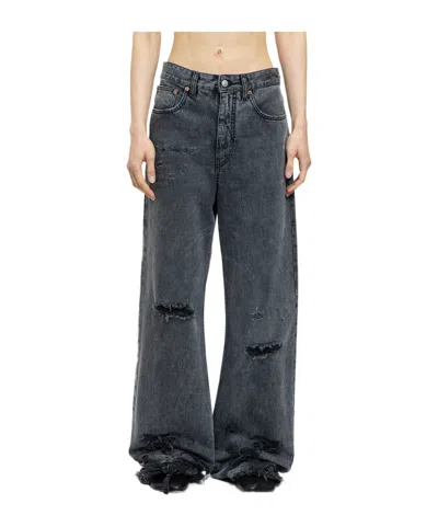 MM6 MAISON MARGIELA MM6 MAISON MARGIELA DISTRESSED WIDE-LEG JEANS