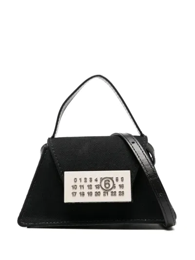 Mm6 Maison Margiela Numbers-plaque Mini Bag In Black