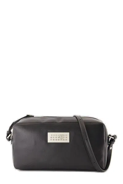 Mm6 Maison Margiela Numbers-plaque Zipped Crossbody Bag In Black