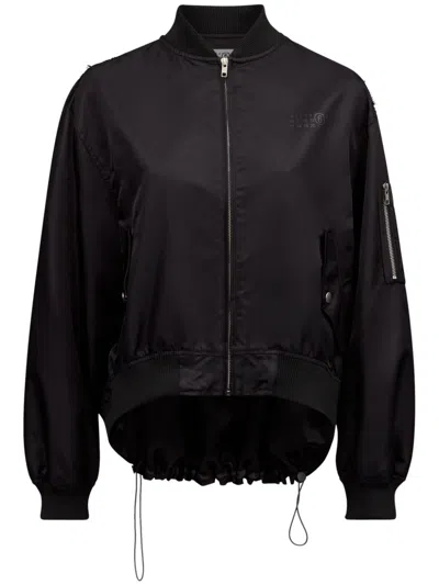 Mm6 Maison Margiela Bomberjacke Mit Nummern-print In Schwarz