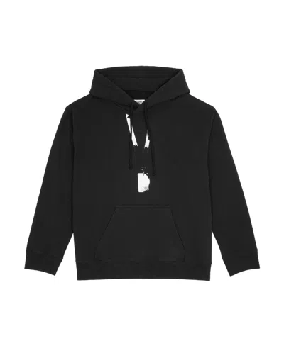 Mm6 Maison Margiela Numbers-print Cotton Blend Hoodie In Black