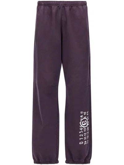 Mm6 Maison Margiela Jogginghose Mit Nummern-print In Violett