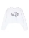 Mm6 Maison Margiela Numbers-print Cropped Sweatshirt In White