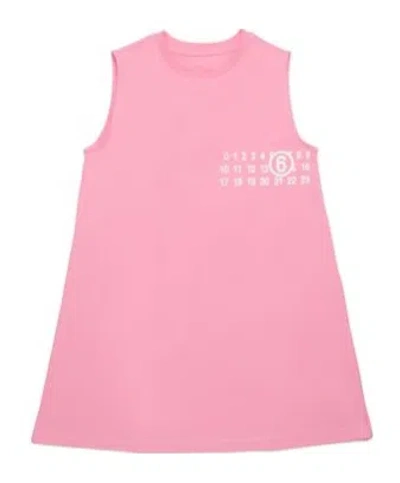 Mm6 Maison Margiela Kids' Numbers-print Dress In Pink