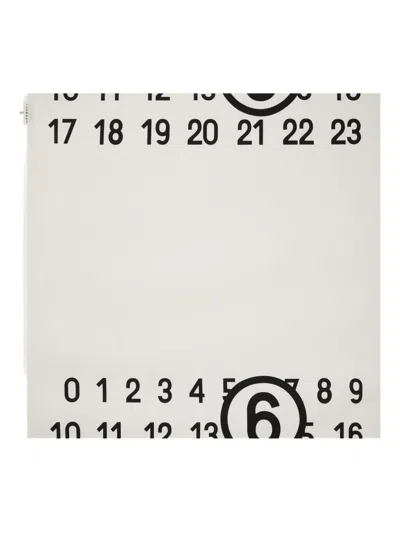 Mm6 Maison Margiela Numbers-print Scarf In White