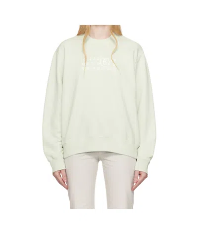 Mm6 Maison Margiela Numbers-print Sweatshirt In Green
