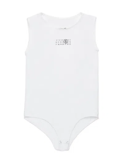 Mm6 Maison Margiela Kids' Numbers-print Tank Top In White
