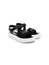 Mm6 Maison Margiela Numbers-print Touch-strap Sandals In Black
