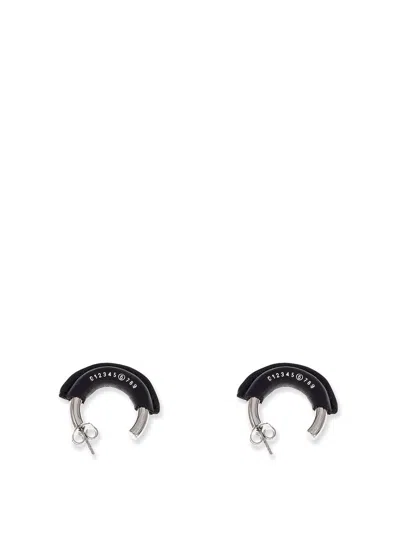 Mm6 Maison Margiela Numbers Printed Hoop Earrings In Multi