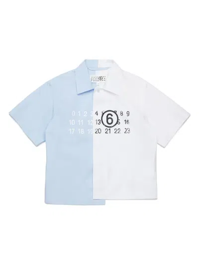 Mm6 Maison Margiela Kids' Numbers Shirt In Weiss
