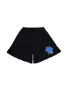 Mm6 Maison Margiela Fleece Shorts With Happy Star Graphics In Black