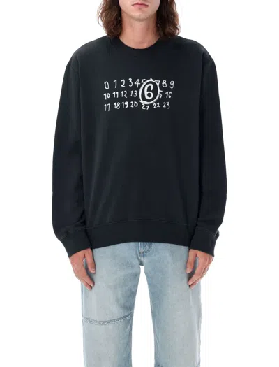 Mm6 Maison Margiela Numbers Sweatshirt In Black