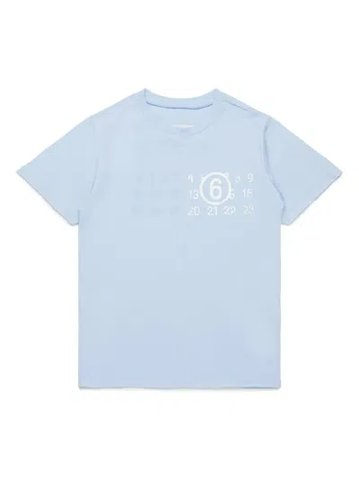 Mm6 Maison Margiela Kids' Numbers T-shirt In Blau