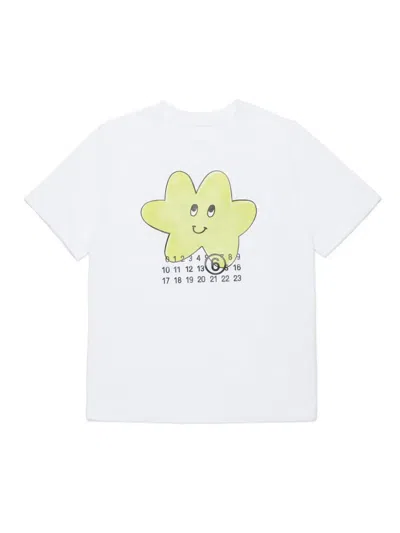 Mm6 Maison Margiela Kids' Numbers T-shirt In White