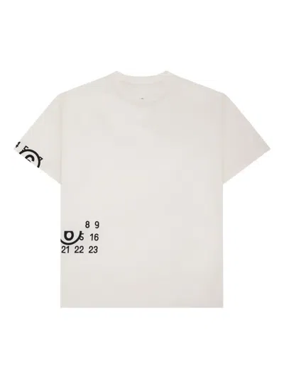 Mm6 Maison Margiela Numbers T-shirt In White