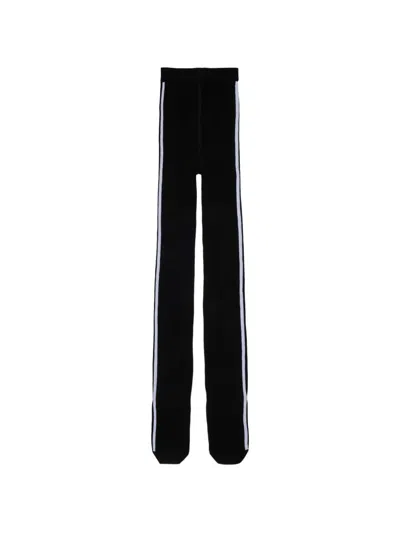 Mm6 Maison Margiela Kids' Numbers-motif Tights In Black