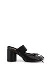 Mm6 Maison Margiela Mm6 By Maison Margiela Anatomical Black Goat Leather Sandals With Bow Detail In Black