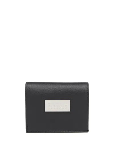 Mm6 Maison Margiela Numeric Bi-fold Leather Wallet In Black