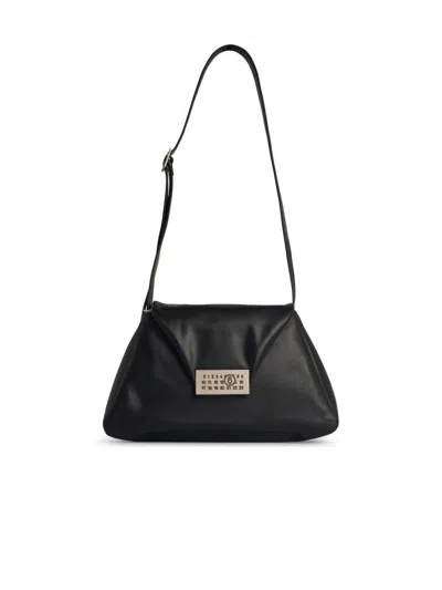 Mm6 Maison Margiela 'numeric' Black Leather Crossbody Bag