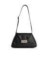 Mm6 Maison Margiela 'numeric' Black Leather Crossbody Bag In Black