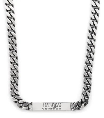 Mm6 Maison Margiela Numeric Chain Necklace In Silver