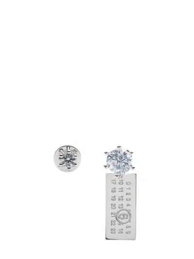 Mm6 Maison Margiela Silver Numeric Charm Drop Earrings