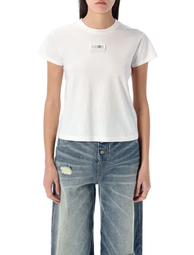 Mm6 Maison Margiela Numeric Cotton Jersey T-shirt In White