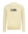 Mm6 Maison Margiela Crew Neck Distressed Graphic Print Sweater