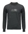 Mm6 Maison Margiela Distressed Dark Grey Knit Sweater In Gray