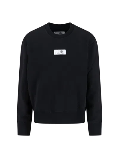 Mm6 Maison Margiela 'numeric' Crew Neck Sweatshirt In Black