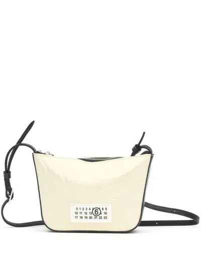 Mm6 Maison Margiela Numeric Crinkled Mini Bag In Neutrals