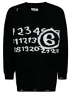 Mm6 Maison Margiela Numbers-motif Drop-shoulder Jumper In Black