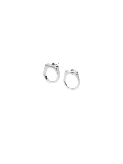 Mm6 Maison Margiela 'numeric' Earrings In Silver