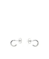 Mm6 Maison Margiela Silver Numeric Minimal Signature Hoop Earrings In White