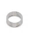 Mm6 Maison Margiela Silver Numeric Minimal Signature Ring In Gray