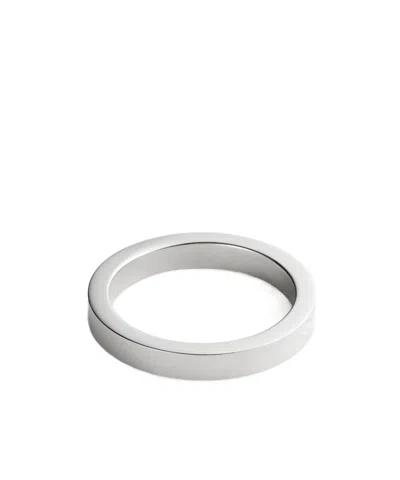 Mm6 Maison Margiela Numeric Engraved Polished Ring In White